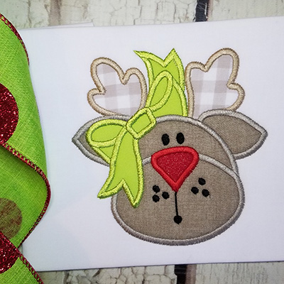 reindeer machine applique design satin